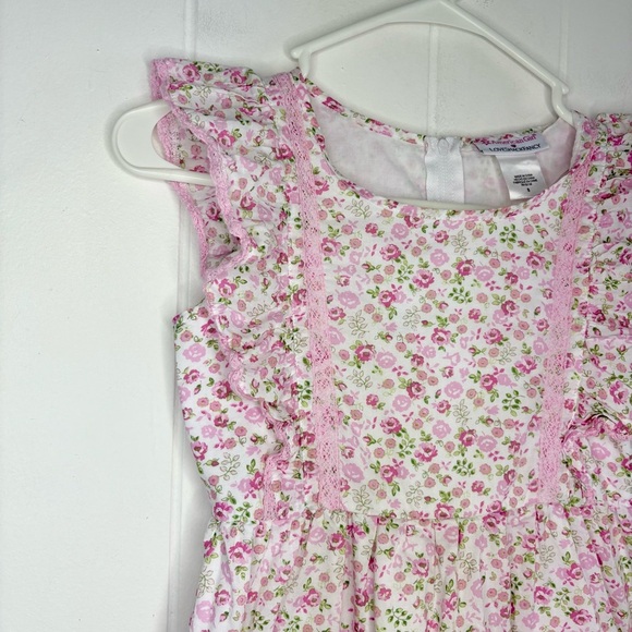American Girl x LoveShackFancy Floral Flutter Day Dress Girl’s Size 8 Bow Pink - Picture 4 of 8